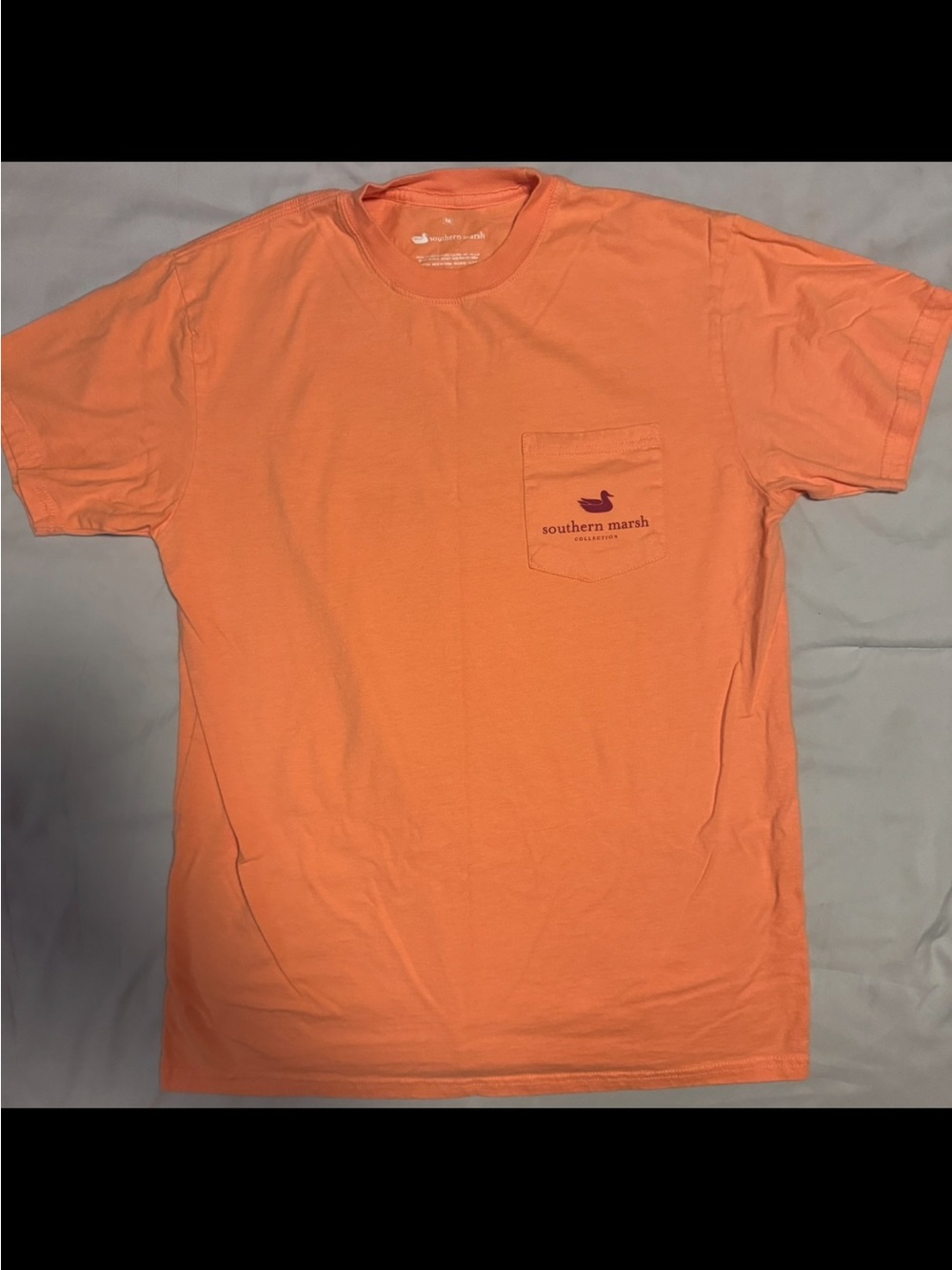 Southern Marsh Men's Pocket Tee in Coral